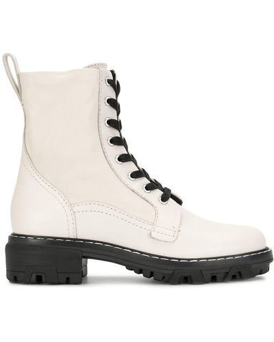 Rag & Bone Leather Lace Up Boots - Natural