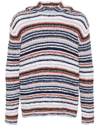Marni Striped Hooded Sweater - Blue