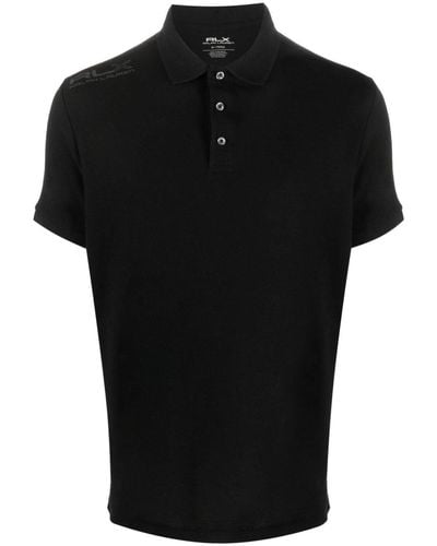 RLX Ralph Lauren Logo-print Cotton Polo Shirt - Black
