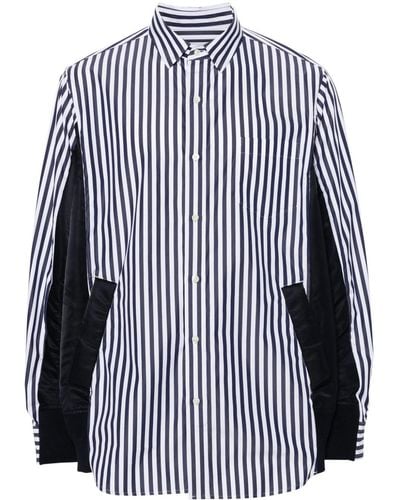 Sacai Striped Button-up Shirt - Blue