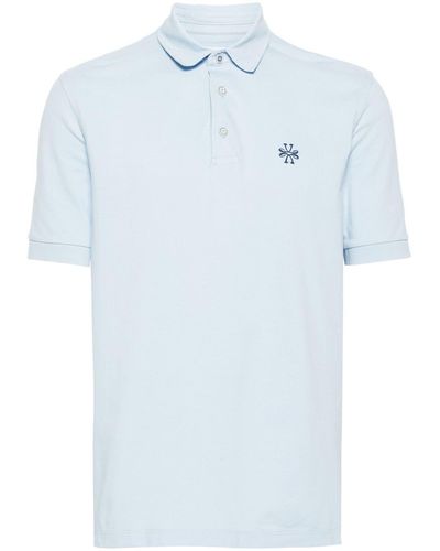 Jacob Cohen Piqué Poloshirt Met Geborduurd Logo - Blauw