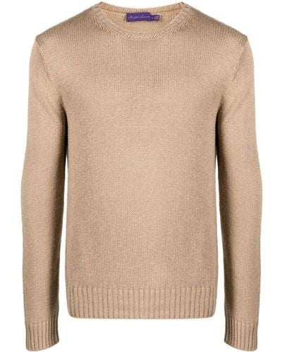 Ralph Lauren Purple Label Long-sleeved Knitted Sweater - Natural