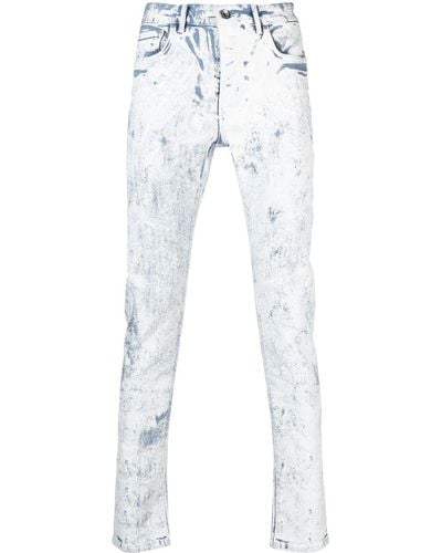 Purple Brand Jean Cracked White Over Light à coupe skinny - Blanc