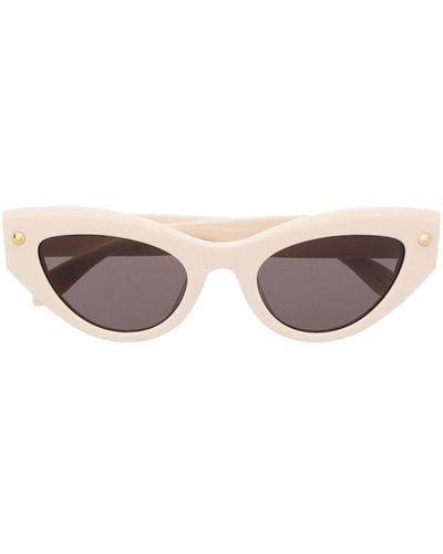 Alexander McQueen Gafas de sol con montura cat eye - Blanco