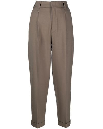FEDERICA TOSI High-rise Tailored Trousers - Brown