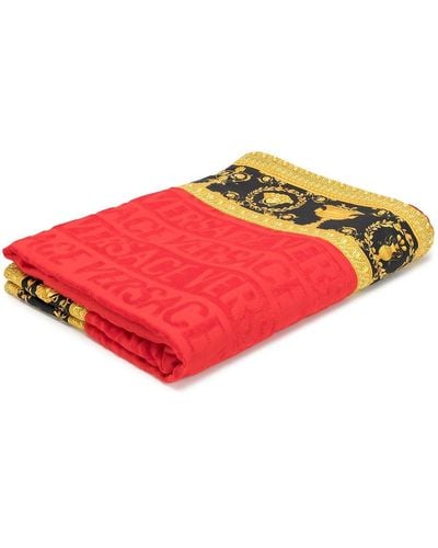 Versace Baroque Trim Beach Towel - Pink