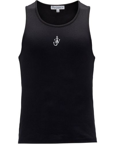 JW Anderson Anchor Logo-embroidered Tank Top - Black