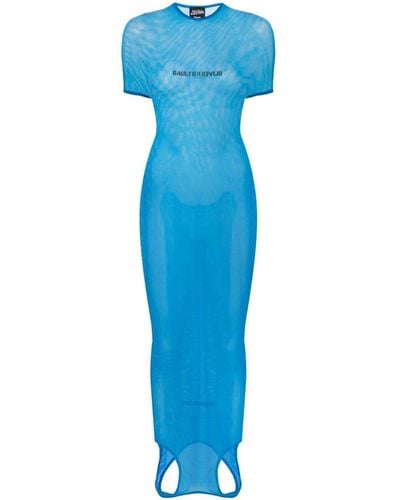Jean Paul Gaultier X Shayne Oliver Mesh Maxi Dress - Blue