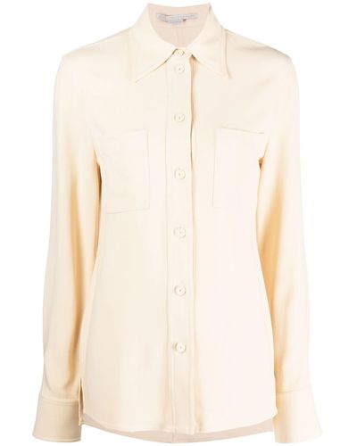 Stella McCartney Camisa con cuello de pico y botones - Neutro