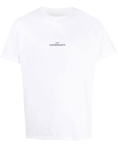 Maison Margiela Camiseta con logo distorsionado - Blanco
