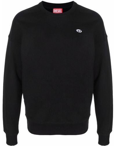 DIESEL S-rob-doval-pj Cotton Sweatshirt - Black