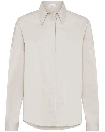 Brunello Cucinelli Monili-embellished Shirt - White