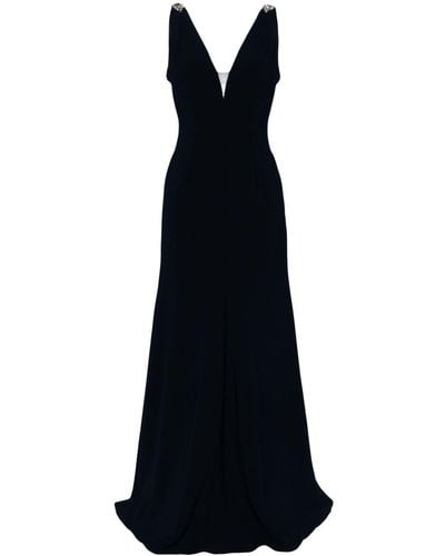 Jenny Packham Lola V-neck Maxi Dress - Black