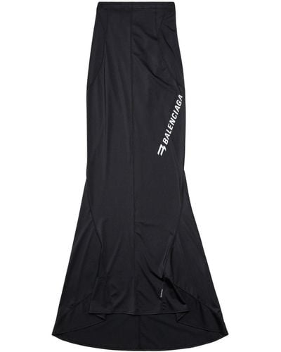 Balenciaga Sporty B Maxi Mermaid Skirt - Black