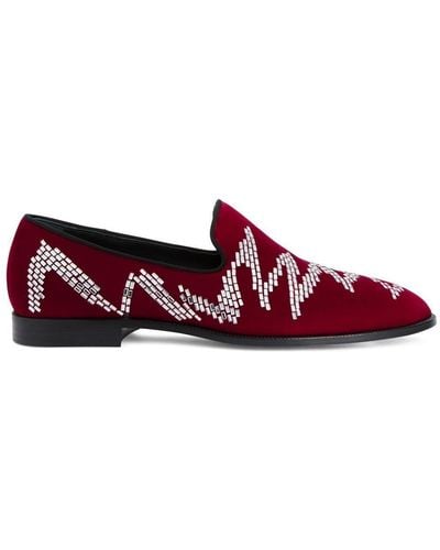 Giuseppe Zanotti Jareth Shake Embellished Loafers - Red