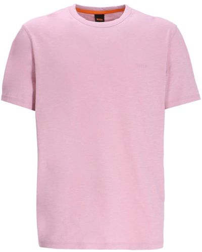 BOSS Logo-appliqué Cotton T-shirt - Pink