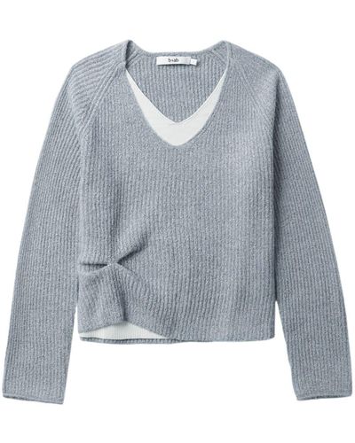 B+ AB Ribbed-knit Sweater - Blue