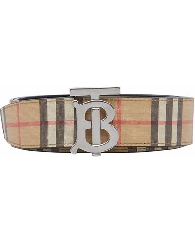 Burberry Vintage Check Monogram-motif Reversible Belt - Natural