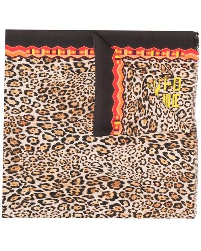 Women's Cashmere Leopard Skin Printed Scarf Brown - Gobi Cashmere