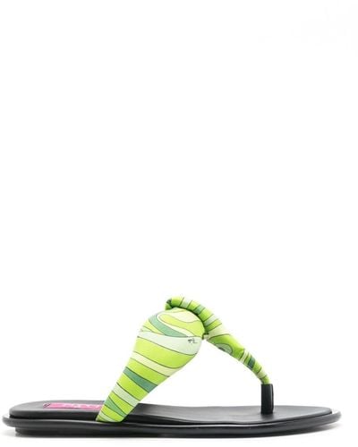 Emilio Pucci Fli Fiamme-print Sandals - Green