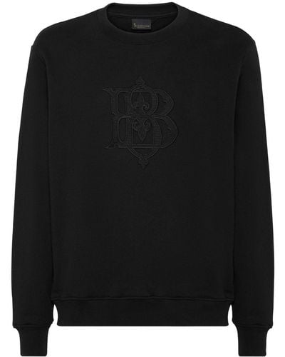 Billionaire Logo-appliqué Cotton Sweatshirt - Black