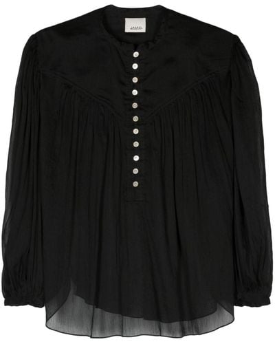 Isabel Marant Kiledia Cotton-blend Blouse - ブラック