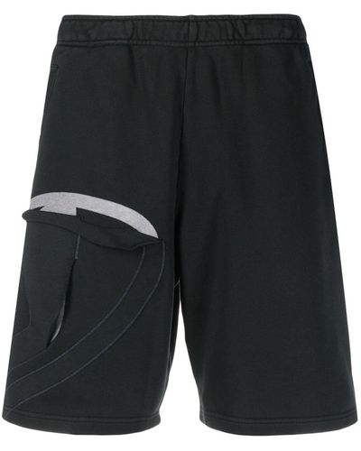 DIESEL Embroidered-logo Cotton Shorts - Black