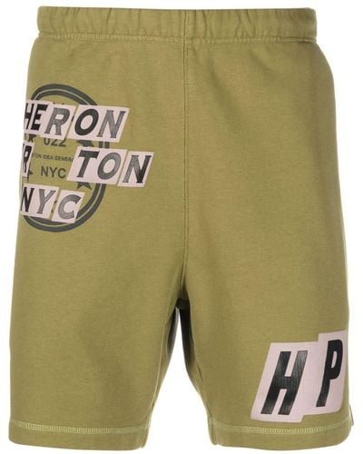 Heron Preston Logo-patch Track Shorts - Green