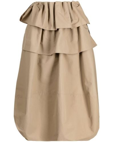 Goen.J Ruffled-detailing Full Skirt - Natural