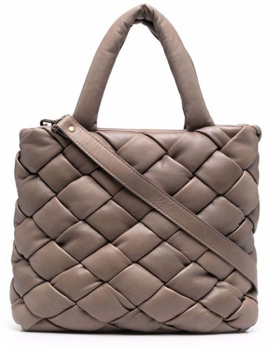 Officine Creative Oc Class Quilted Tote Bag - Brown