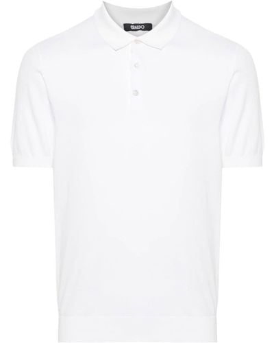 Eraldo Knitted Cotton Polo Shirt - White