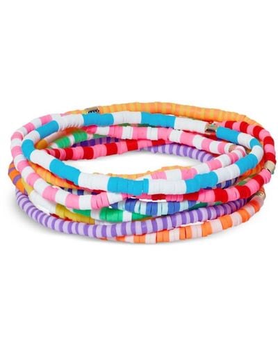 Roxanne Assoulin Lot de 10 bracelets Technicolor Stripe - Rouge