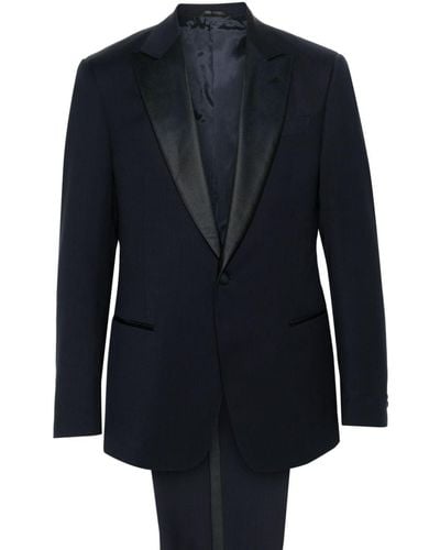 Giorgio Armani Single-breasted Wool Suit - Blue