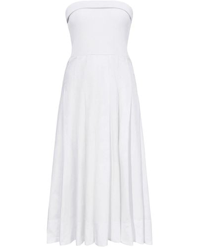 Proenza Schouler Strapless Cotton Midi Dress - White