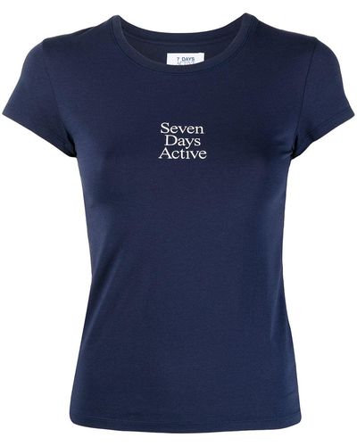 7 DAYS ACTIVE Logo-print Short-sleeved T-shirt - Blue