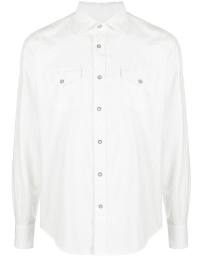 Eleventy Overhemd Met Drukknopen - Wit