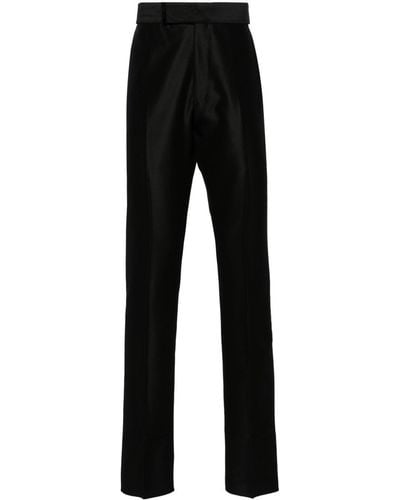 Tom Ford Tapered Wool-blend Trousers - Black