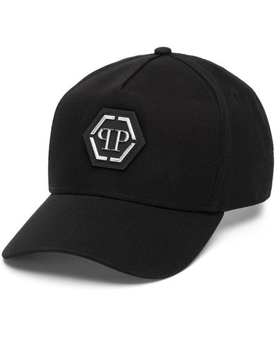 Philipp Plein Baseballkappe mit Logo-Schild - Schwarz