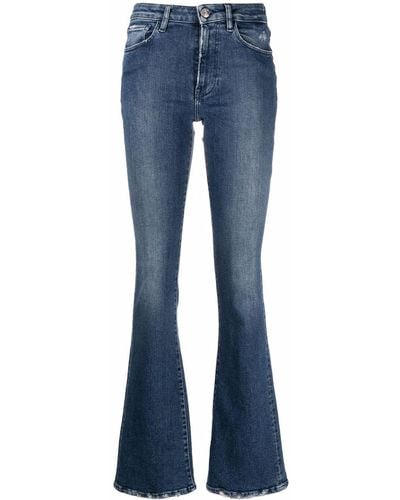 3x1 Stonewashed Flare-cuff Jeans - Blue