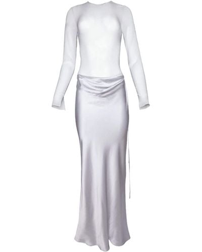 Christopher Esber Semi-sheer Draped Maxi Dress - White