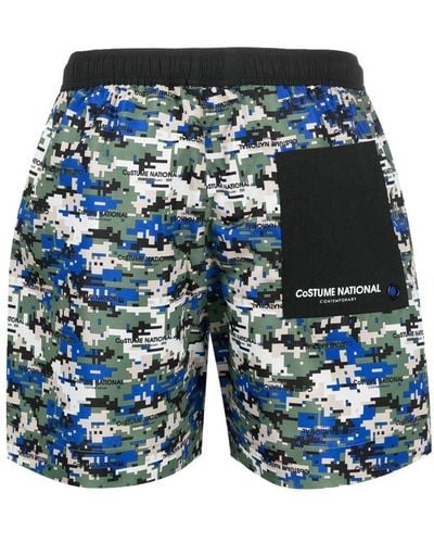 CoSTUME NATIONAL Graphic-print Swim Shorts - Blue