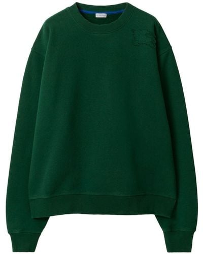 Burberry Ekd-appliqué Cotton Sweatshirt - Green