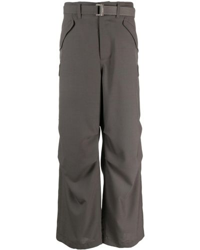 Sacai Straight-leg Cargo Pants - Grey