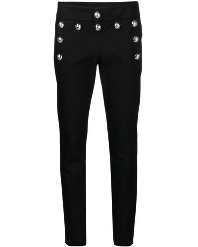 Gucci Button-detail Slim-fit Trousers - Black