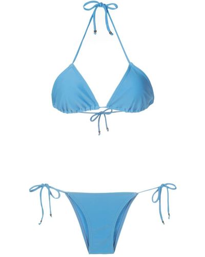 Amir Slama Halterneck Triangle Bikini - Blue