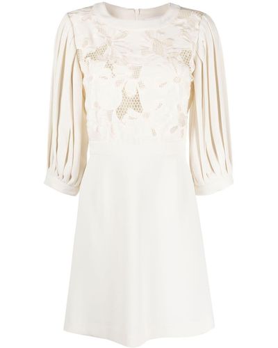 See By Chloé Lace-detail Minidress - Natural