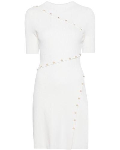 Maje Paneled Ribbed-knit Dress - White