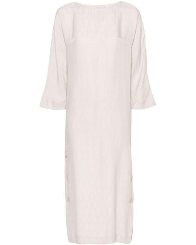 Agnona Patterned-jacquard Midi Dress - White