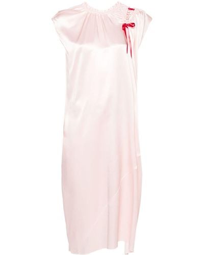 Simone Rocha Bow-detail Satin Dress - Roze