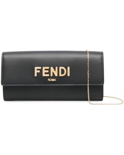 Fendi Logo-detail Leather Mini Bag - Gray